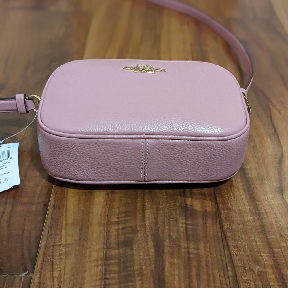 Coach Pebbled Leather Jamie Mini Camera Bag True Pink / Gold Hardware Nwt - Picture 7 of 11